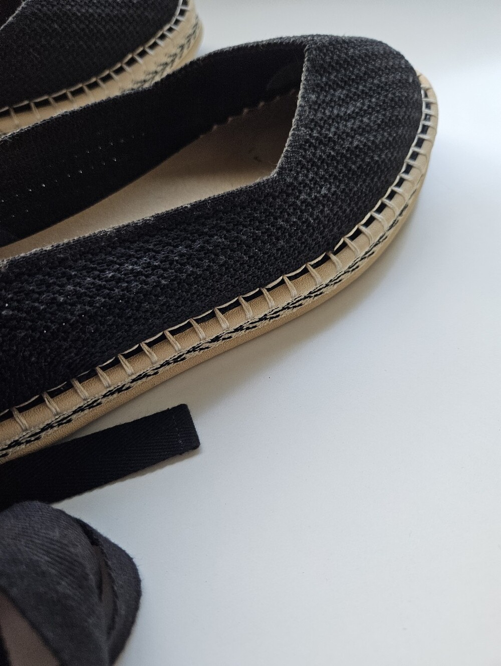 Rothy's Black Knit Ankle Wrap Espedrilles - Picture 6 of 10